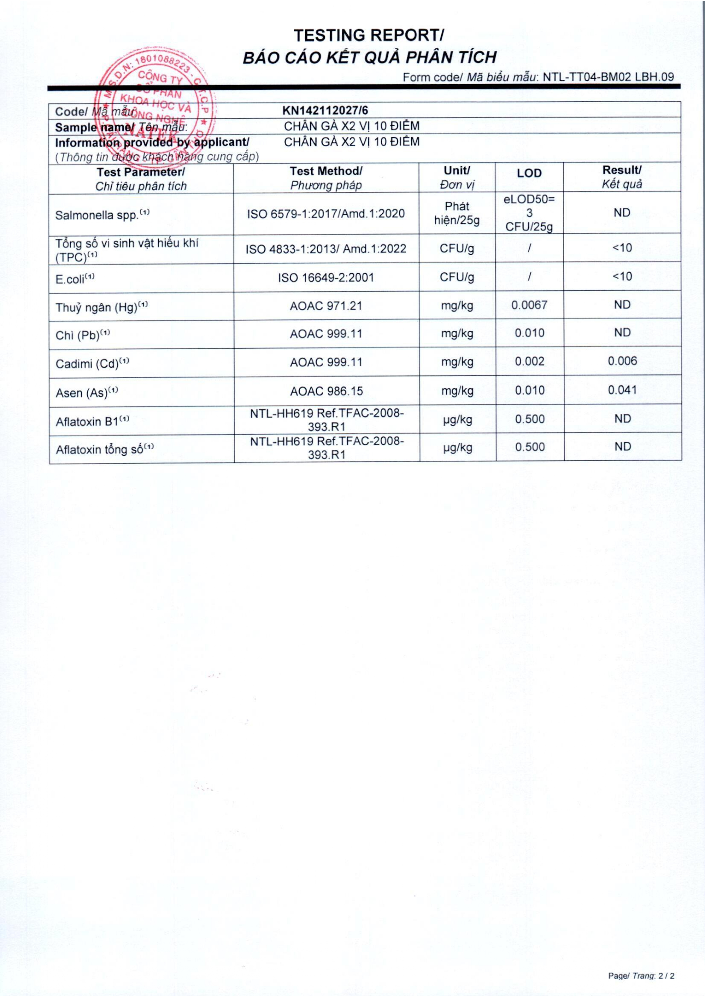 Chứng nhận sản phẩm 2